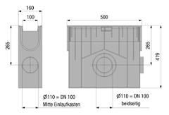 Комплект HAURATON Recyfix Standard 100 (150х 488х 500), PE-PP с пластик. корзиной, 0.5